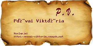 Pávai Viktória névjegykártya